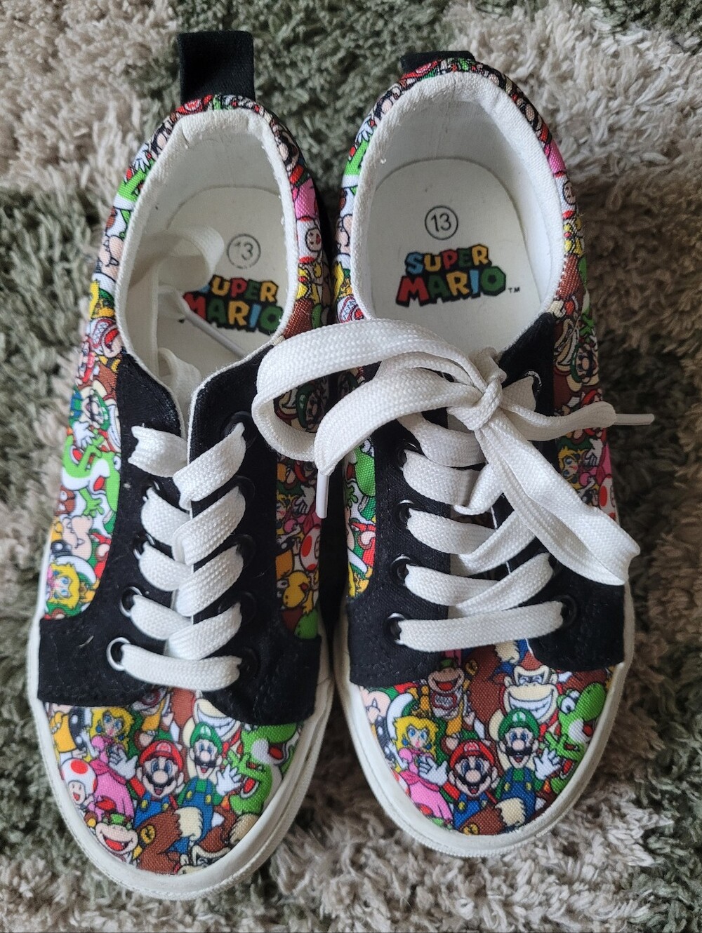 Nintendo Kids' Mario Bros Canvas Lace-Up Shoes